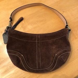 Suede Coach purse